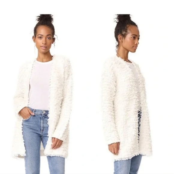 JOIE Marcilee Shaggy Knit Cardigan Cashmere BlendQuiet LuxuryModernXS